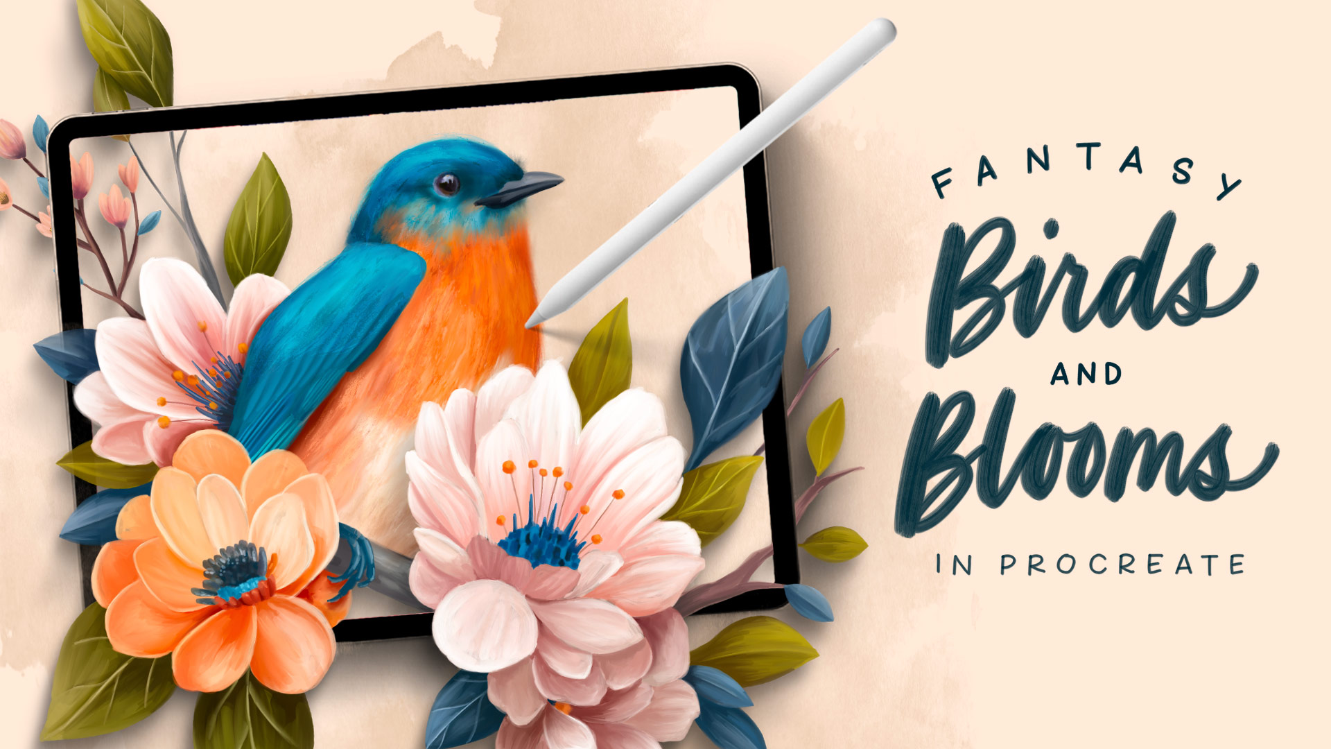 Fantasy Birds and Blooms in Procreate EveryTuesday Courses