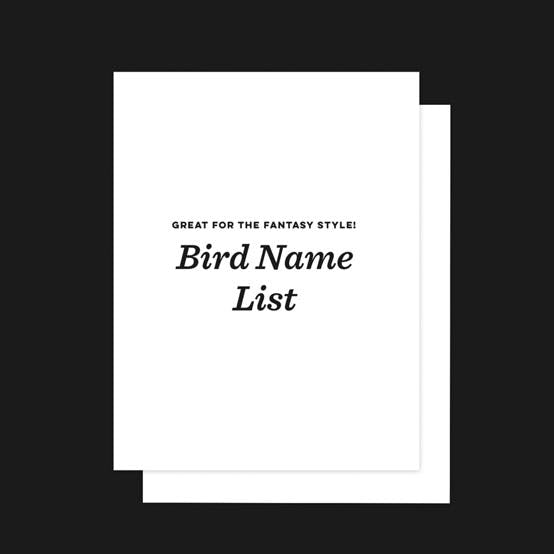 Bonus Item for Bird List}