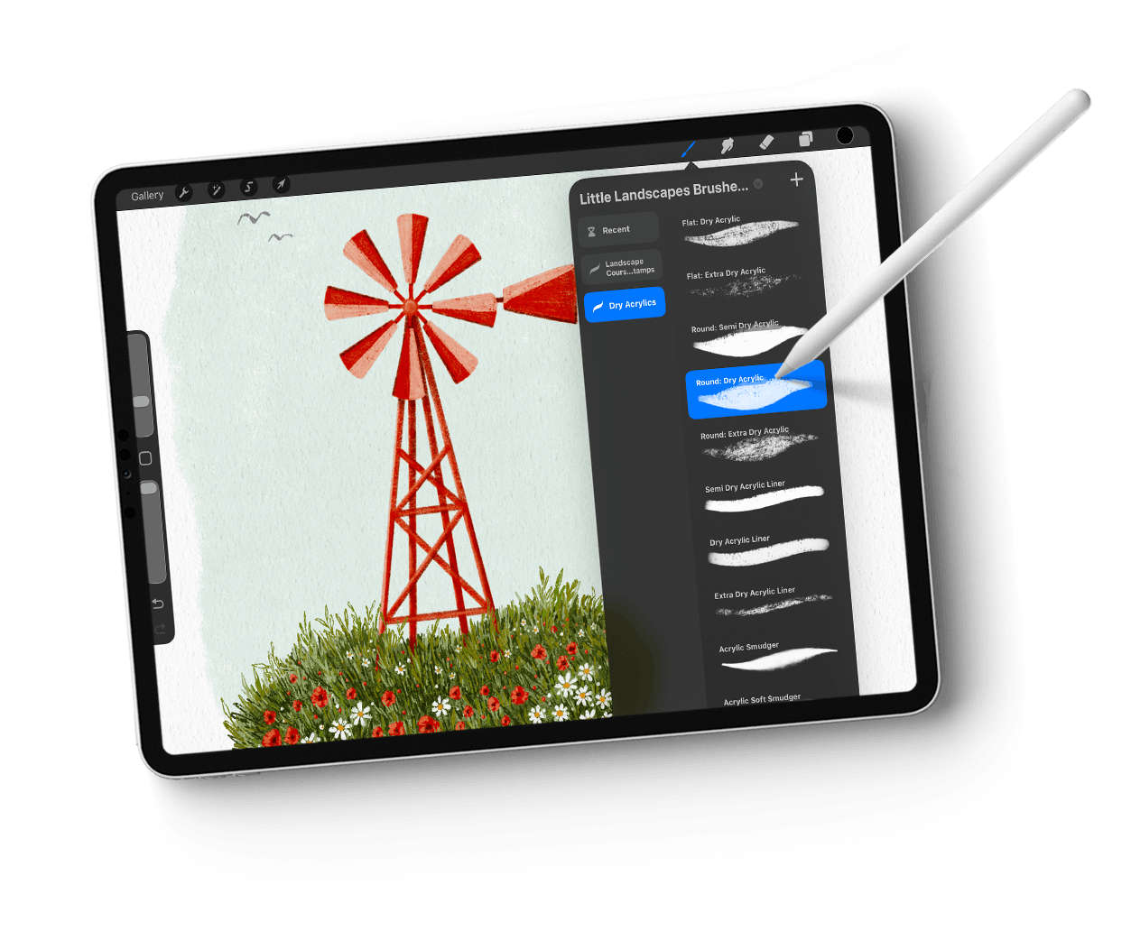 Little Landscapes in Procreate is a 100% self-paced on-line course