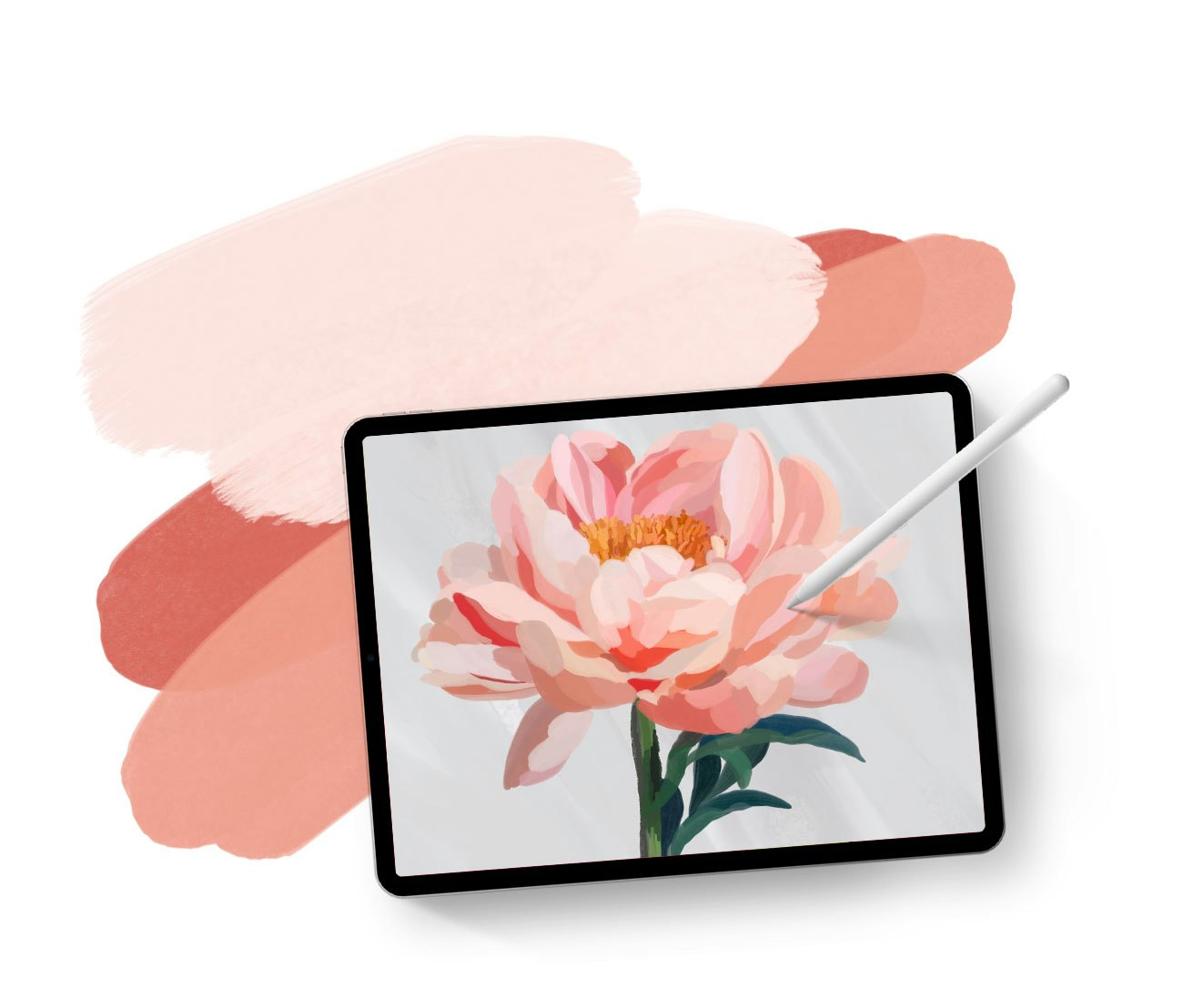 Learn how to digitally paint, export and reuse gouache botanicals in Procreate