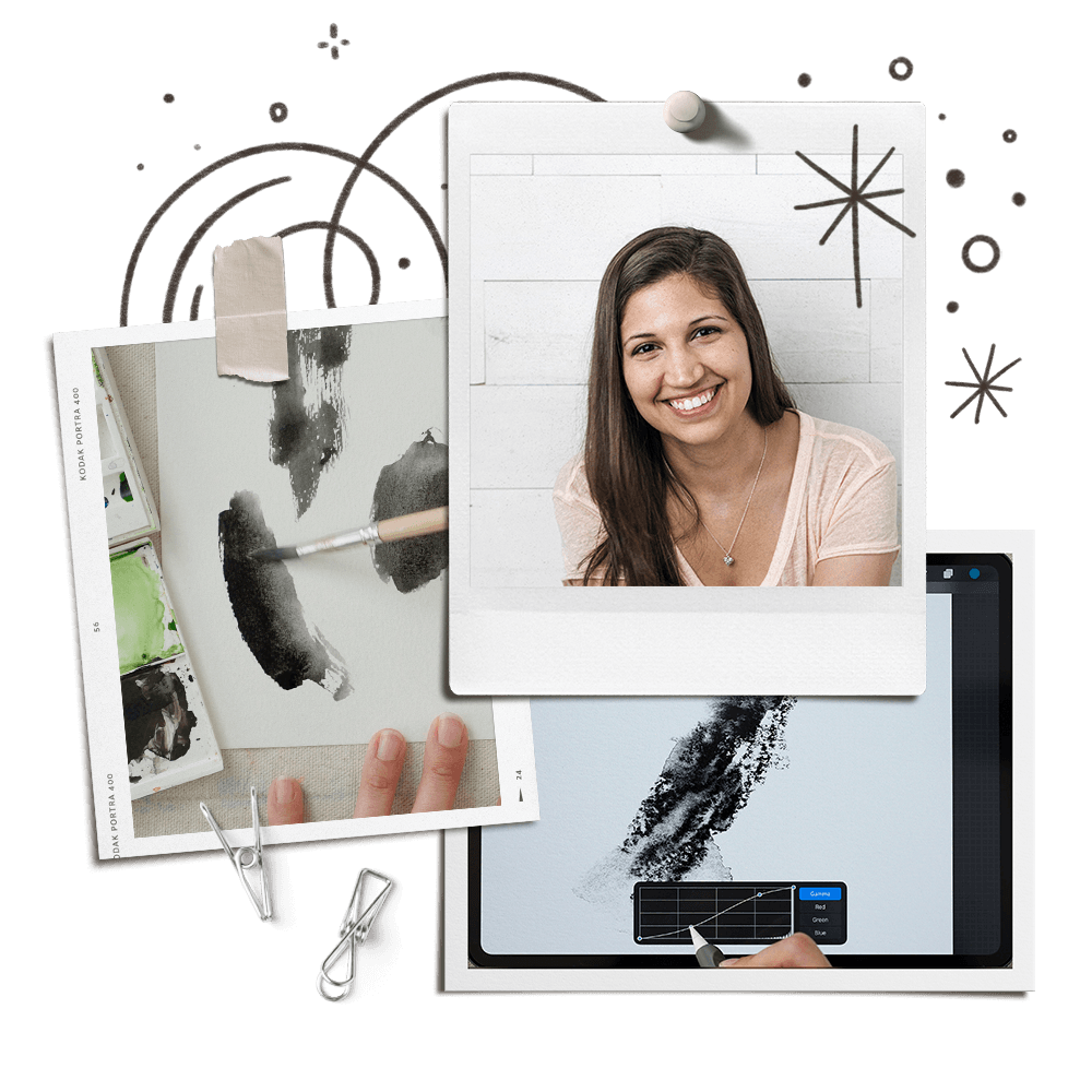 Teela working on Procreate Patterns on the iPad