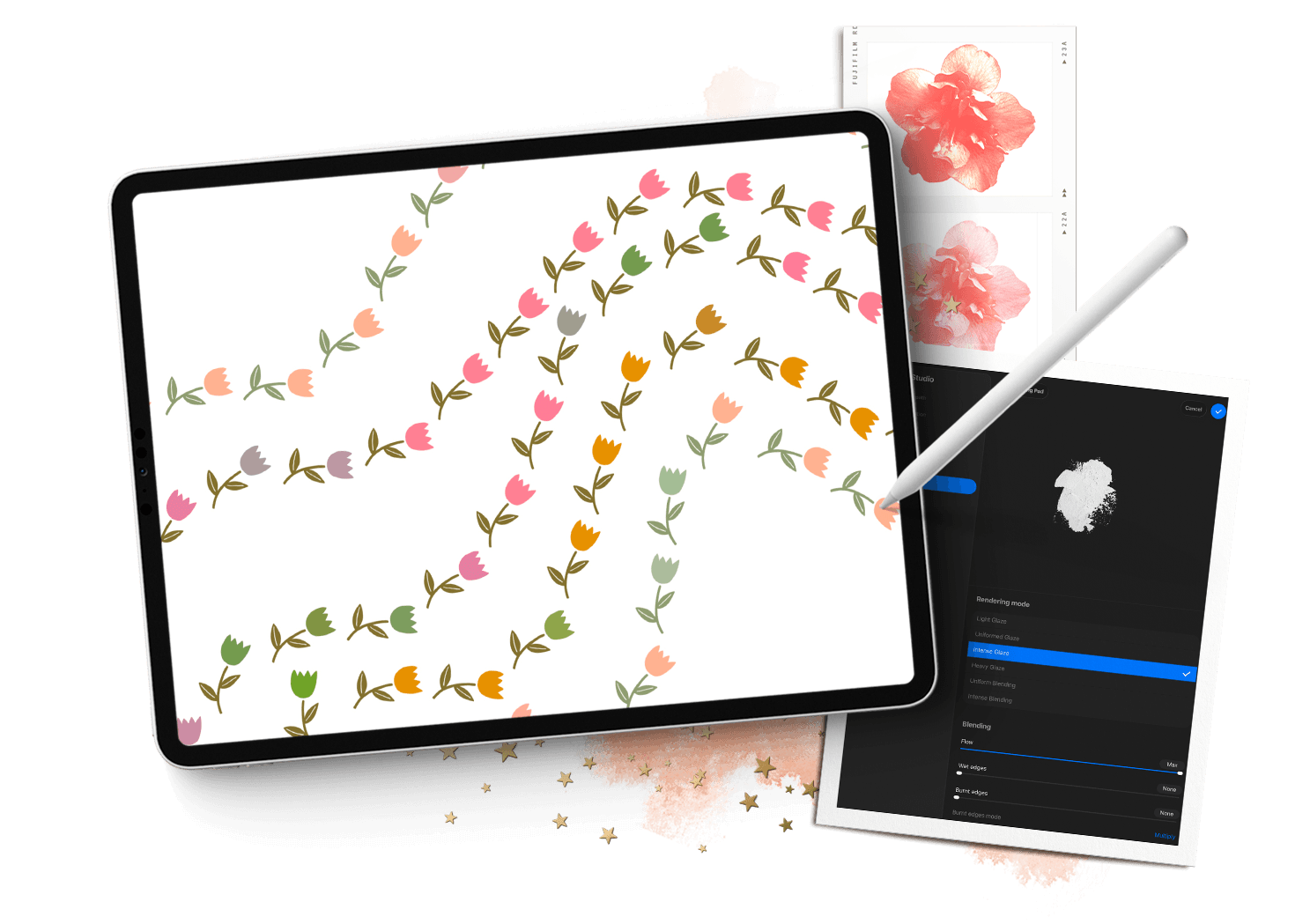 Teela working on Procreate Patterns on the iPad